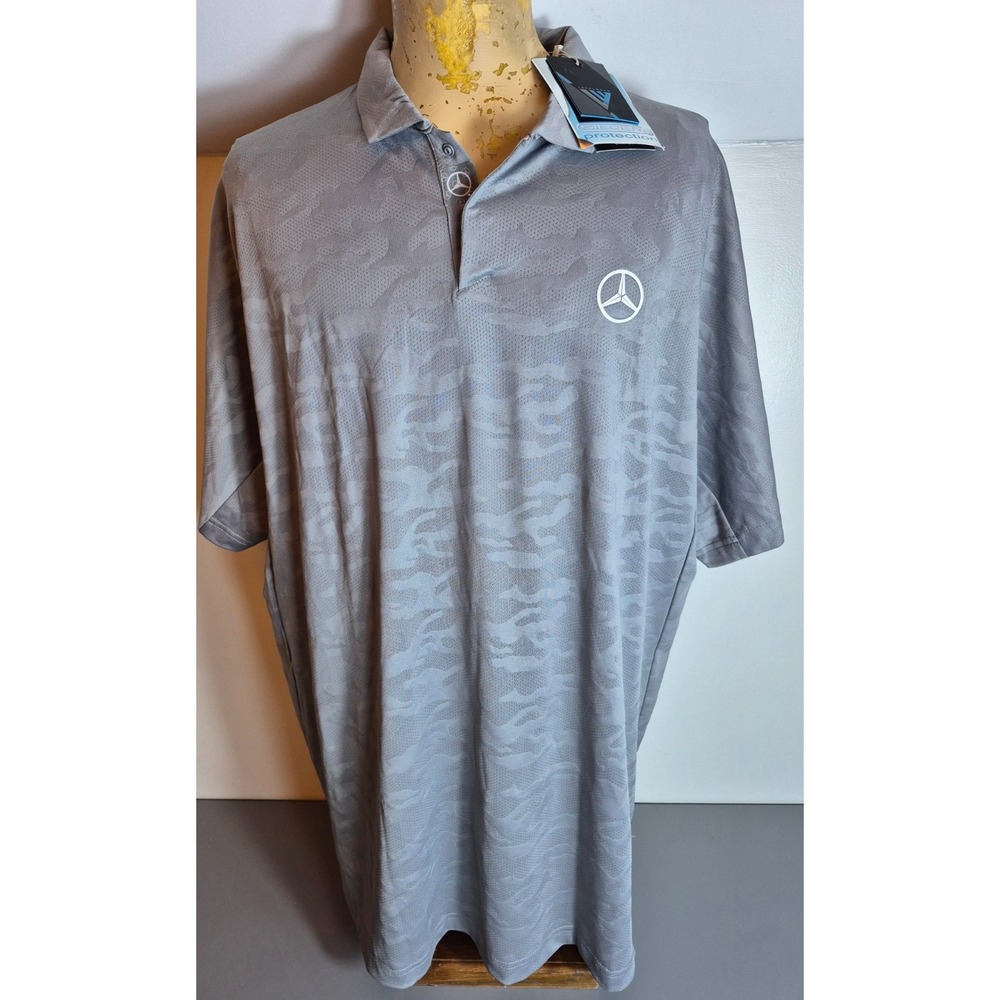 Levelwear Mens Mercedes Benz Polo Golf Shirt XXL 2XL Gray Camo NEW NWT